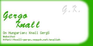 gergo knall business card